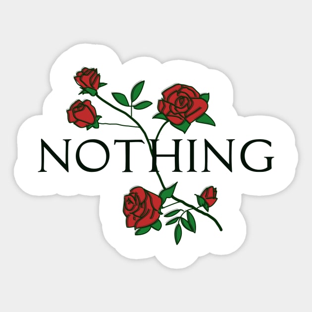 Nothing Rose Floral Sticker by dumbshirts